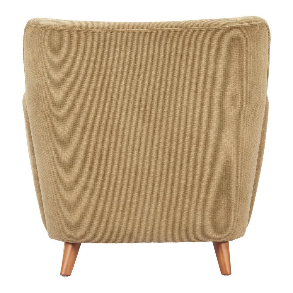 34" Green and Brown Upholstered Arm Chair HomeRoots