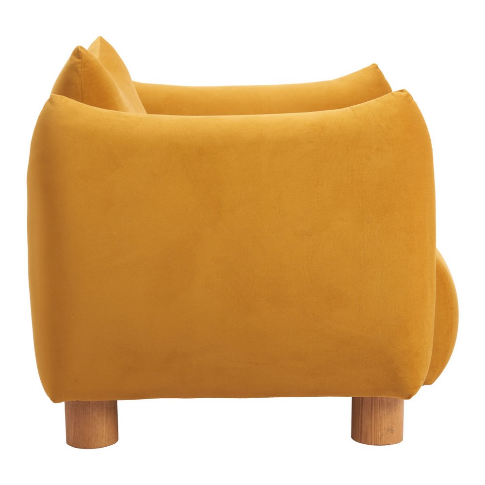 36" Mustard and Yellow Upholstered Arm Chair HomeRoots
