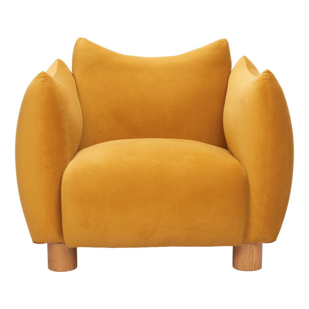 36" Mustard and Yellow Upholstered Arm Chair HomeRoots
