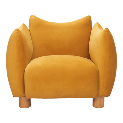 36" Mustard and Yellow Upholstered Arm Chair HomeRoots