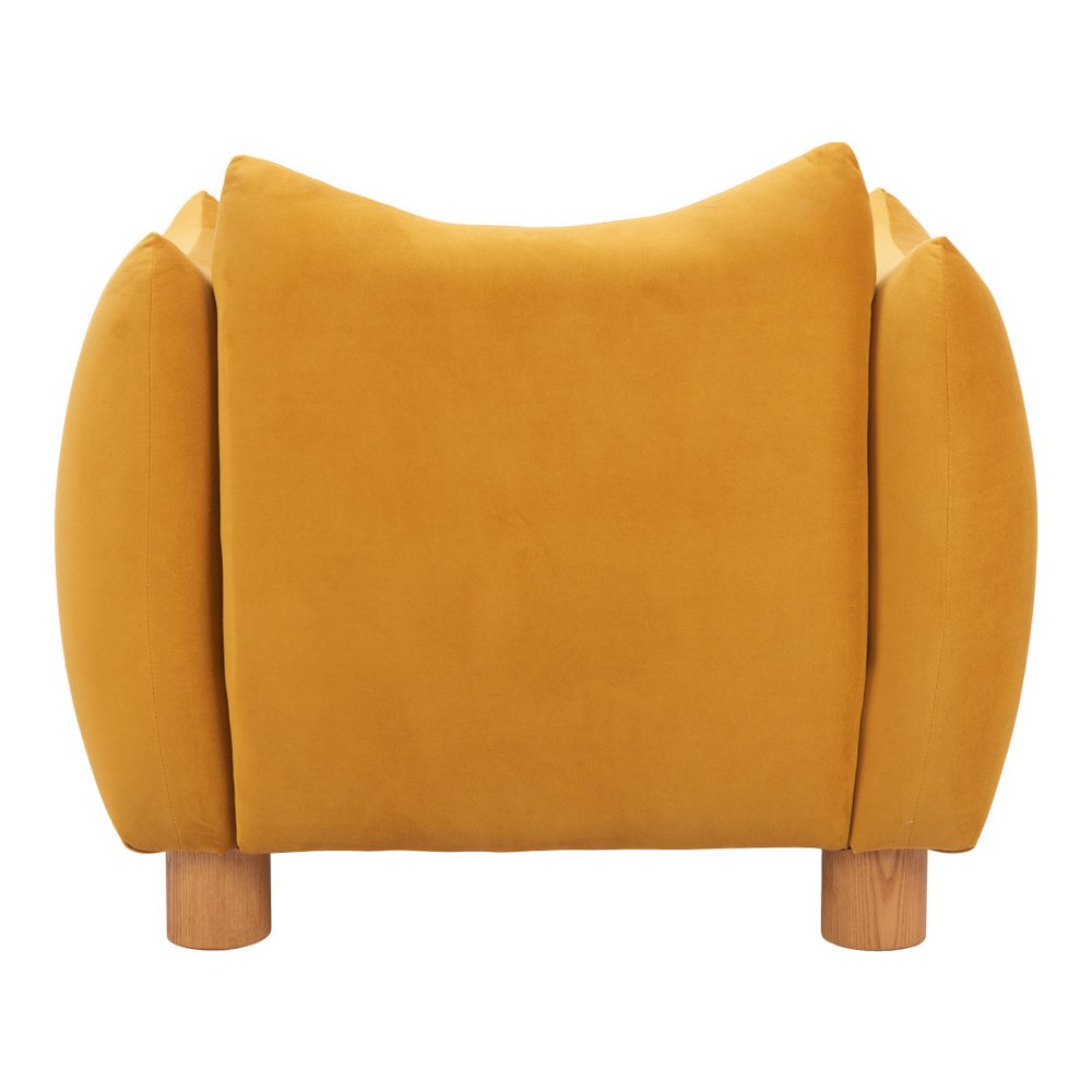 36" Mustard and Yellow Upholstered Arm Chair HomeRoots