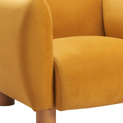 36" Mustard and Yellow Upholstered Arm Chair HomeRoots
