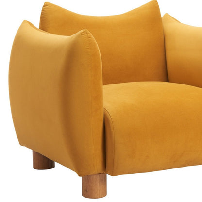 36" Mustard and Yellow Upholstered Arm Chair HomeRoots