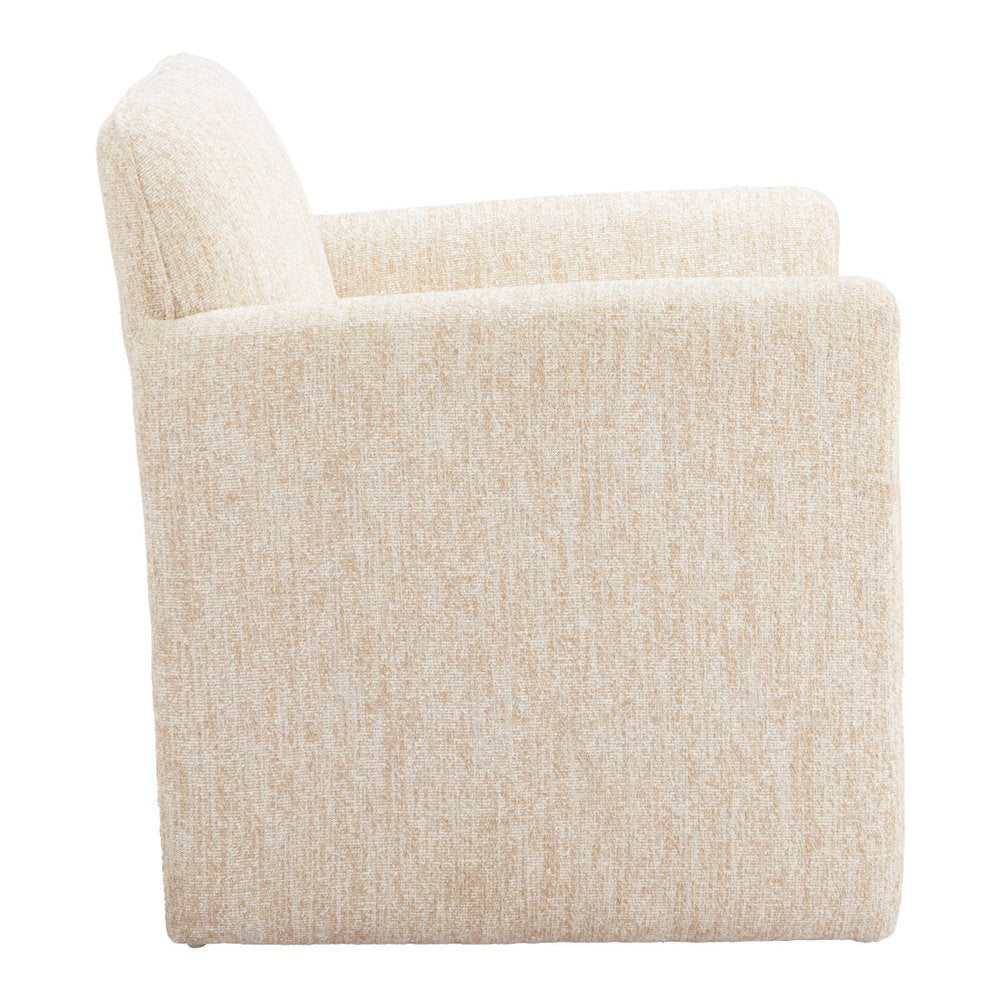 33" Beige Upholstered Arm Chair HomeRoots