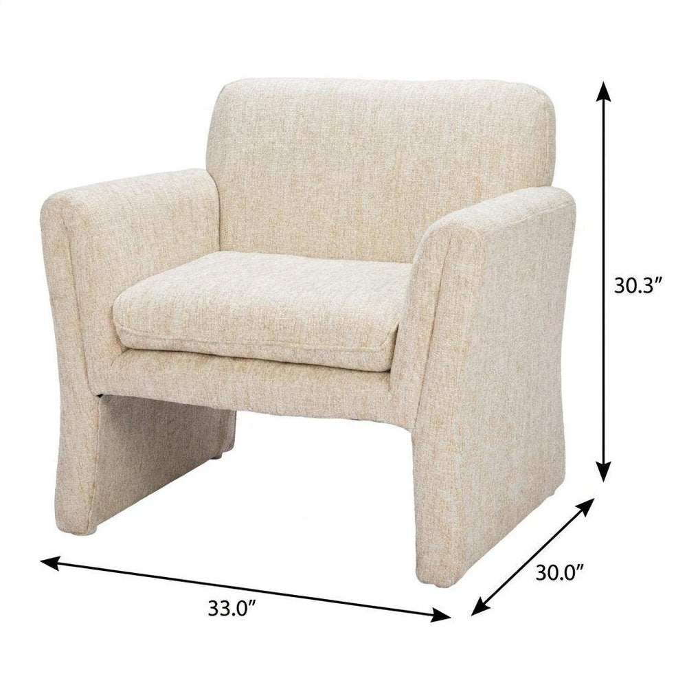33" Beige Upholstered Arm Chair HomeRoots