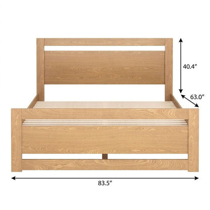 Natural Wood Queen Bed Frame HomeRoots