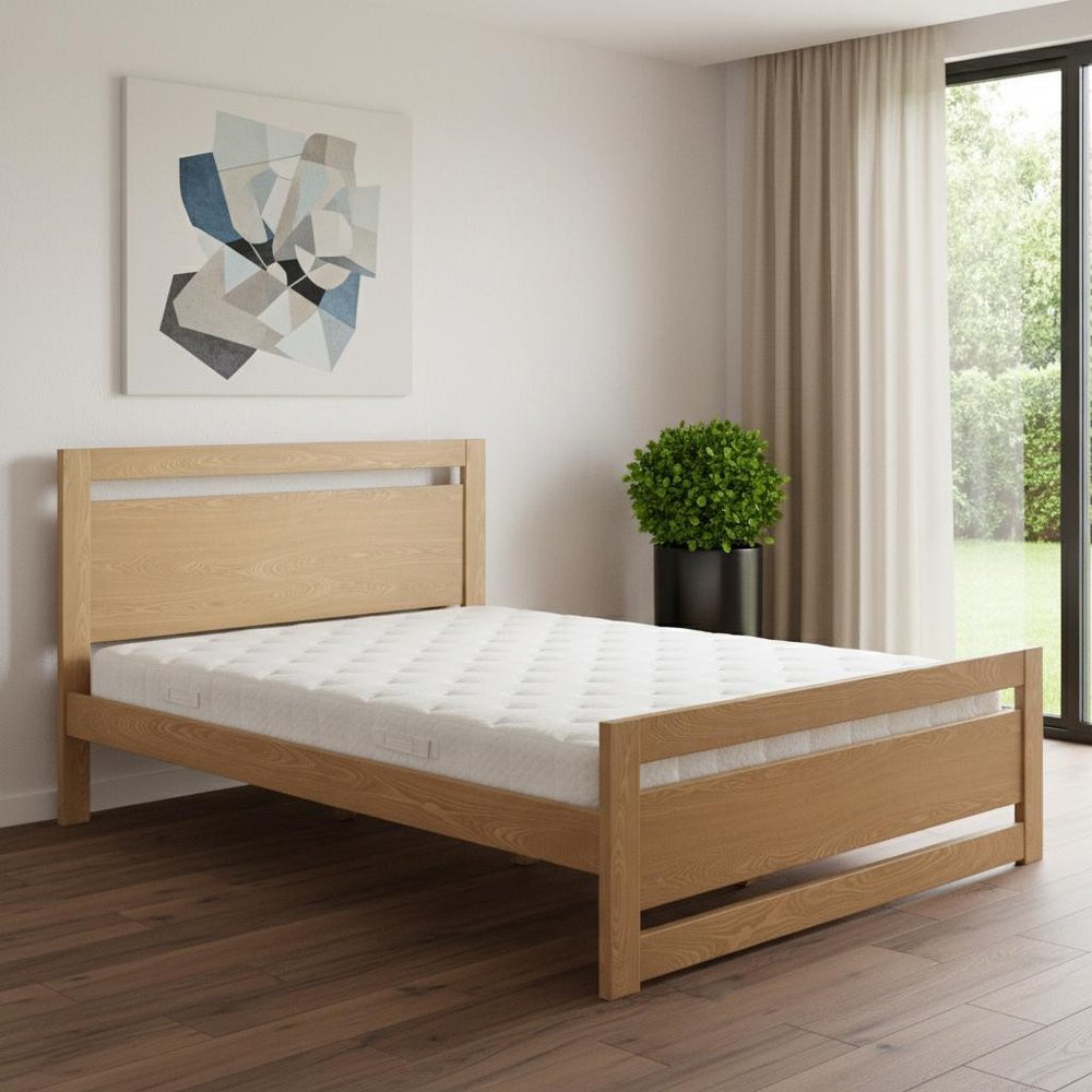 Natural Wood Queen Bed Frame HomeRoots