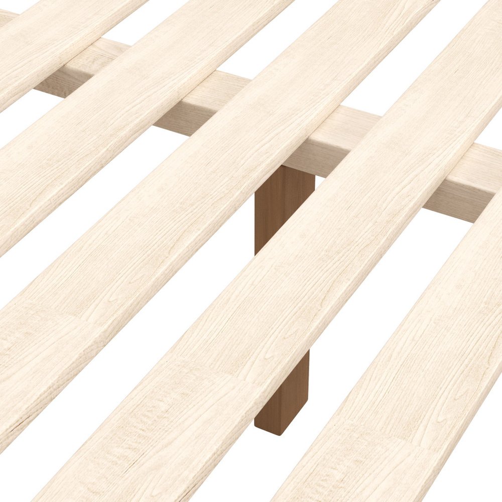 Natural Wood Queen Bed Frame HomeRoots