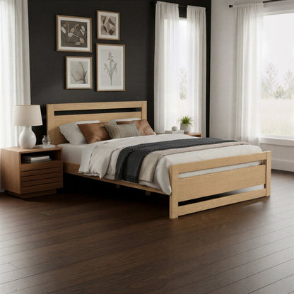 Brown Wood Queen Bed Frame HomeRoots