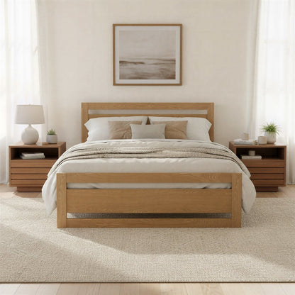 Brown Wood Queen Bed Frame HomeRoots
