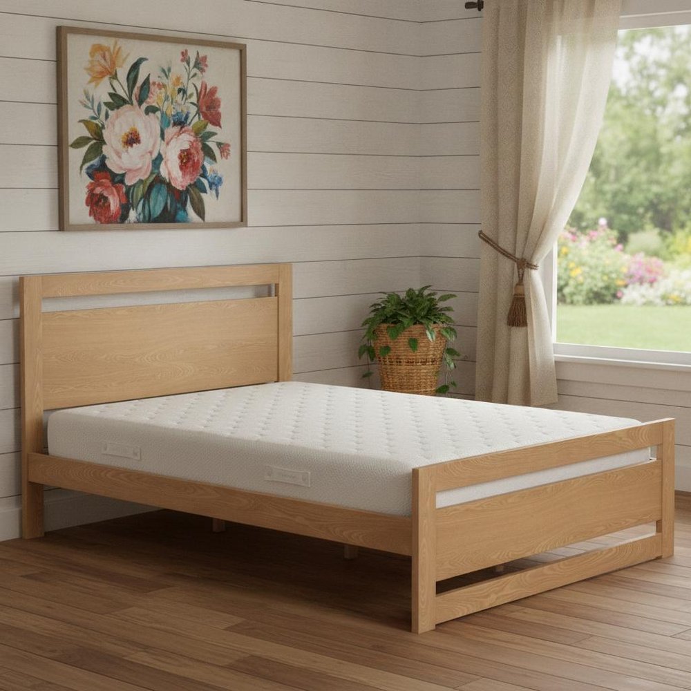 Natural Wood Queen Bed Frame HomeRoots