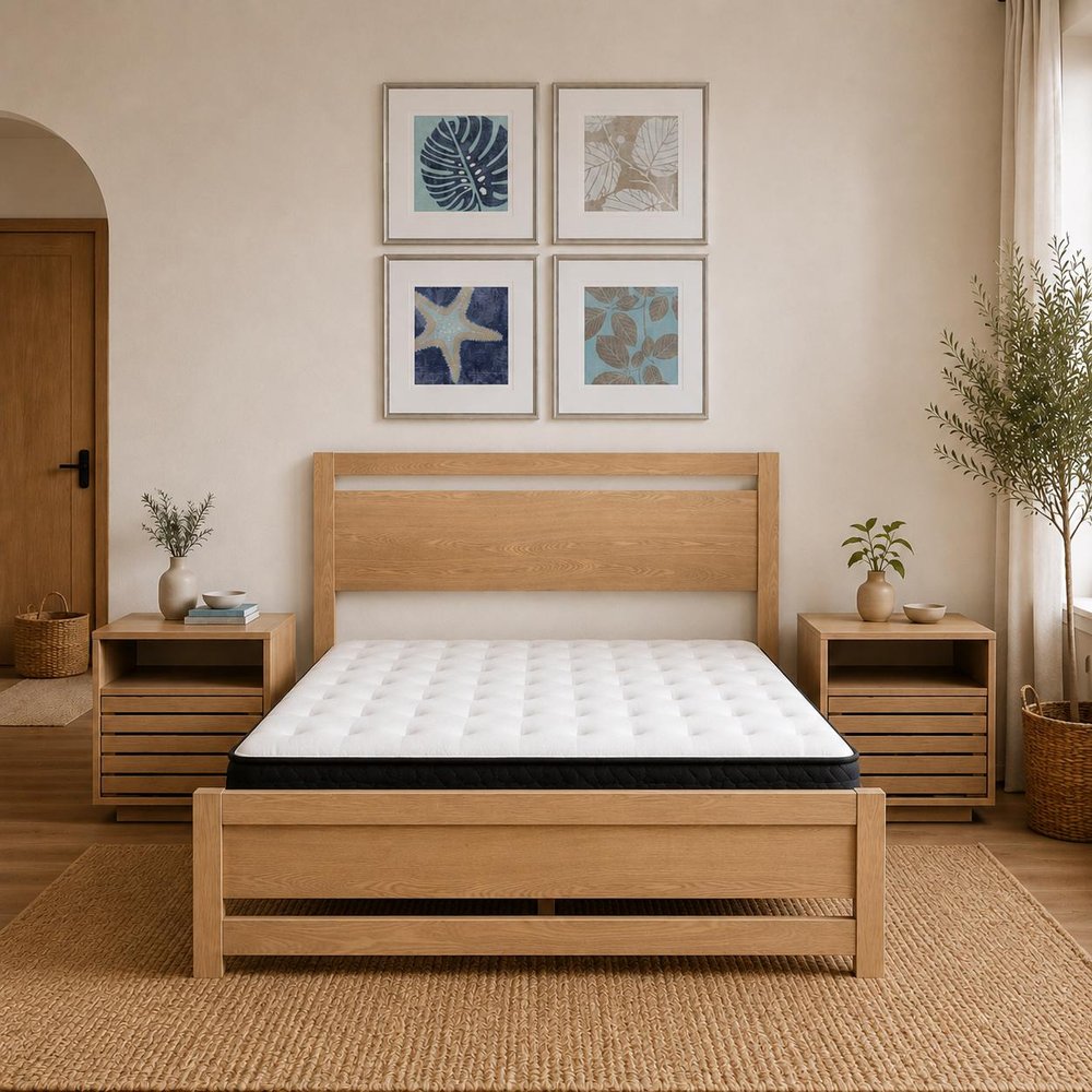 Natural Wood Queen Bed Frame HomeRoots