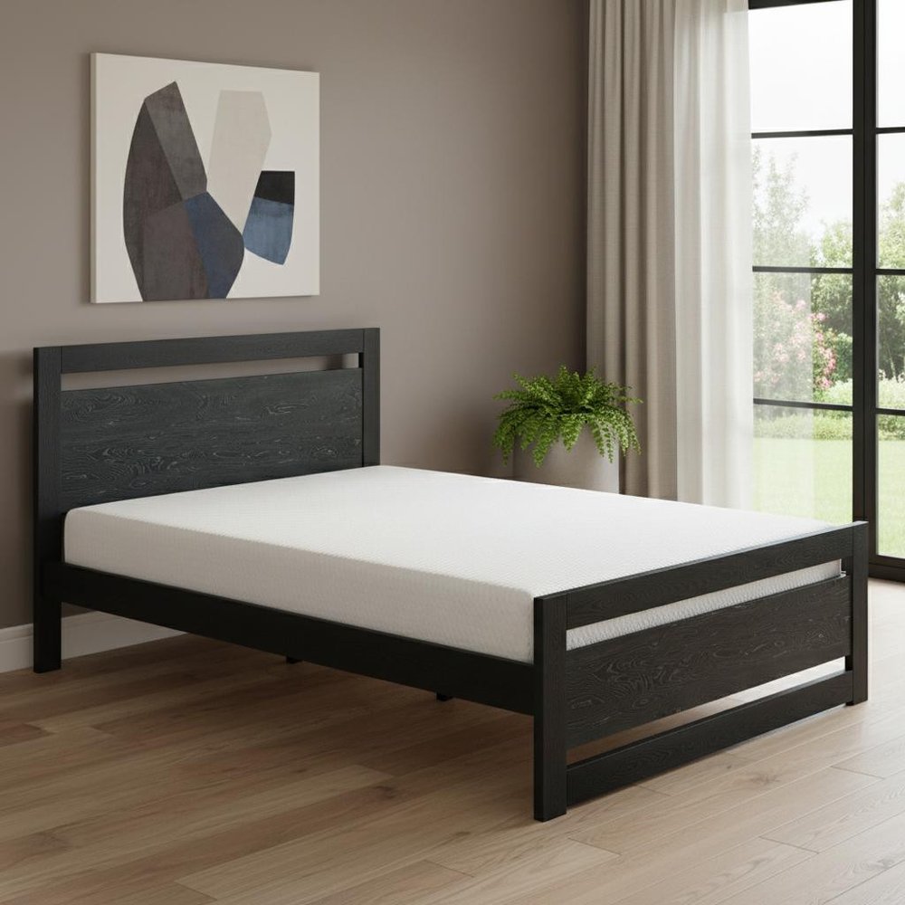 Black Wood Queen Bed Frame HomeRoots