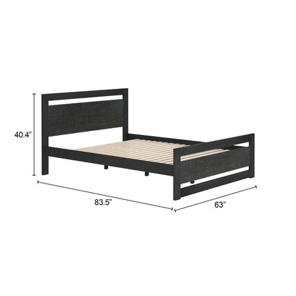 Black Wood Queen Bed Frame HomeRoots