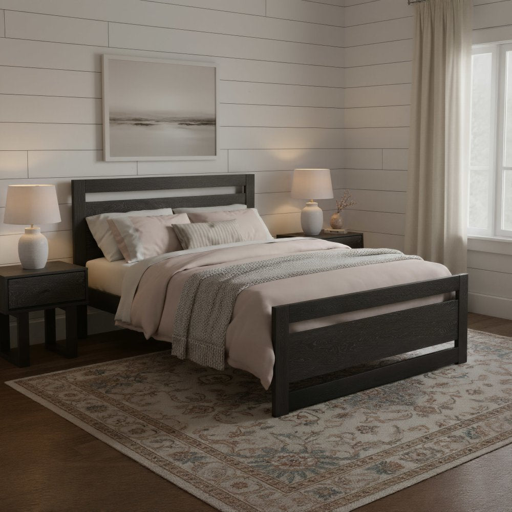 Black Wood Queen Bed Frame HomeRoots