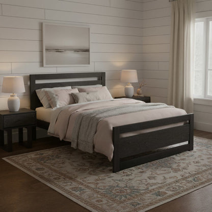 Black Wood Queen Bed Frame HomeRoots
