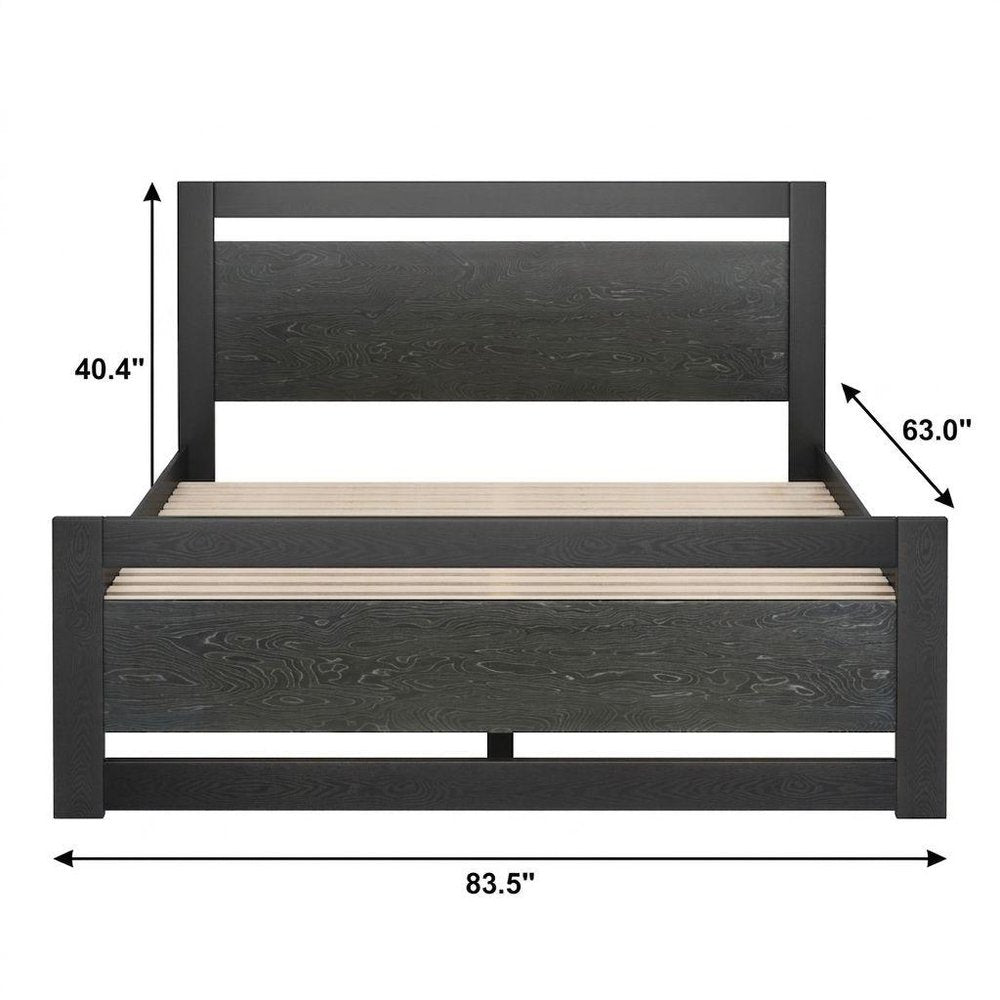 Black Wood Queen Bed Frame HomeRoots