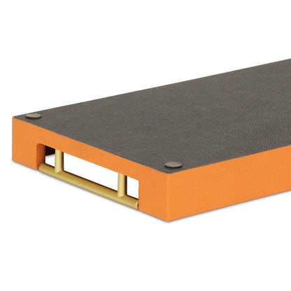 16" Orange And Gold Faux Shagreen Handmade Serving Tray With Handles HomeRoots