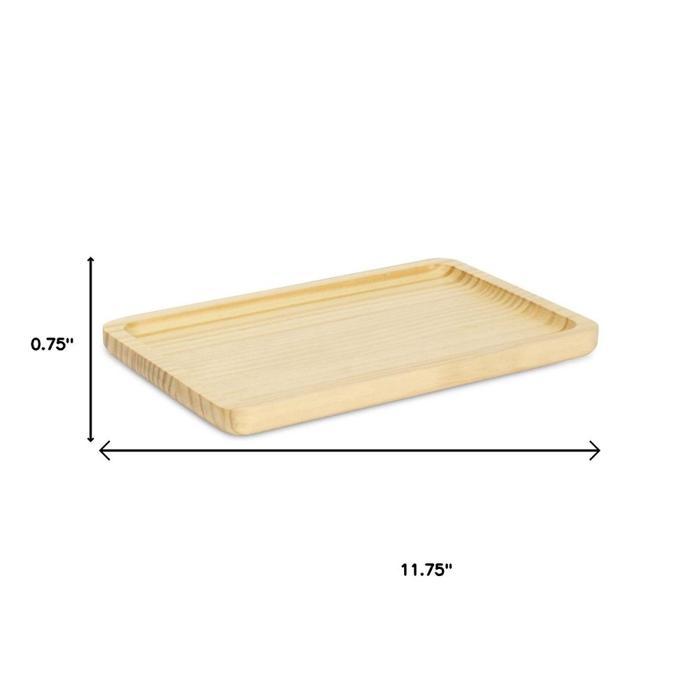 12" Natural Solid Wood Handmade Vanity Tray HomeRoots