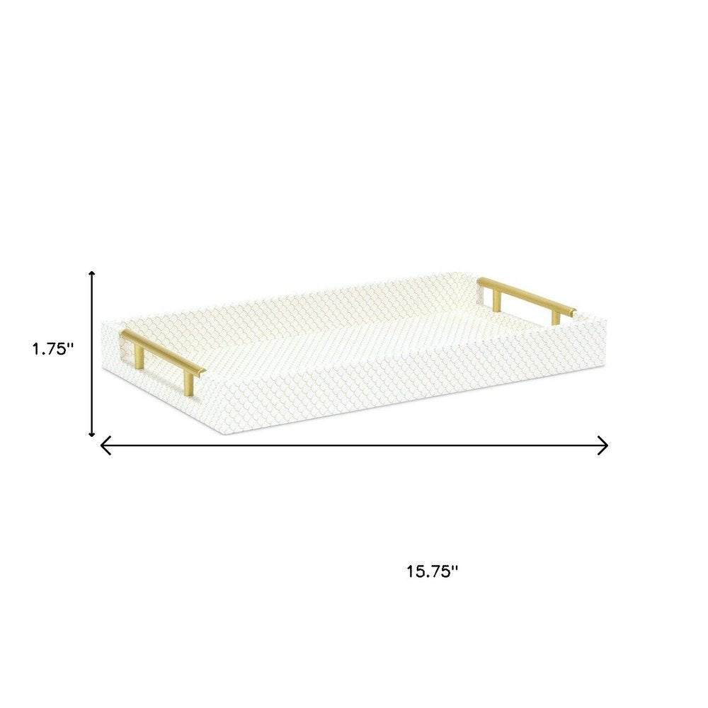 16" Black And Gold Geometric Print Handmade Serving Tray — view 19