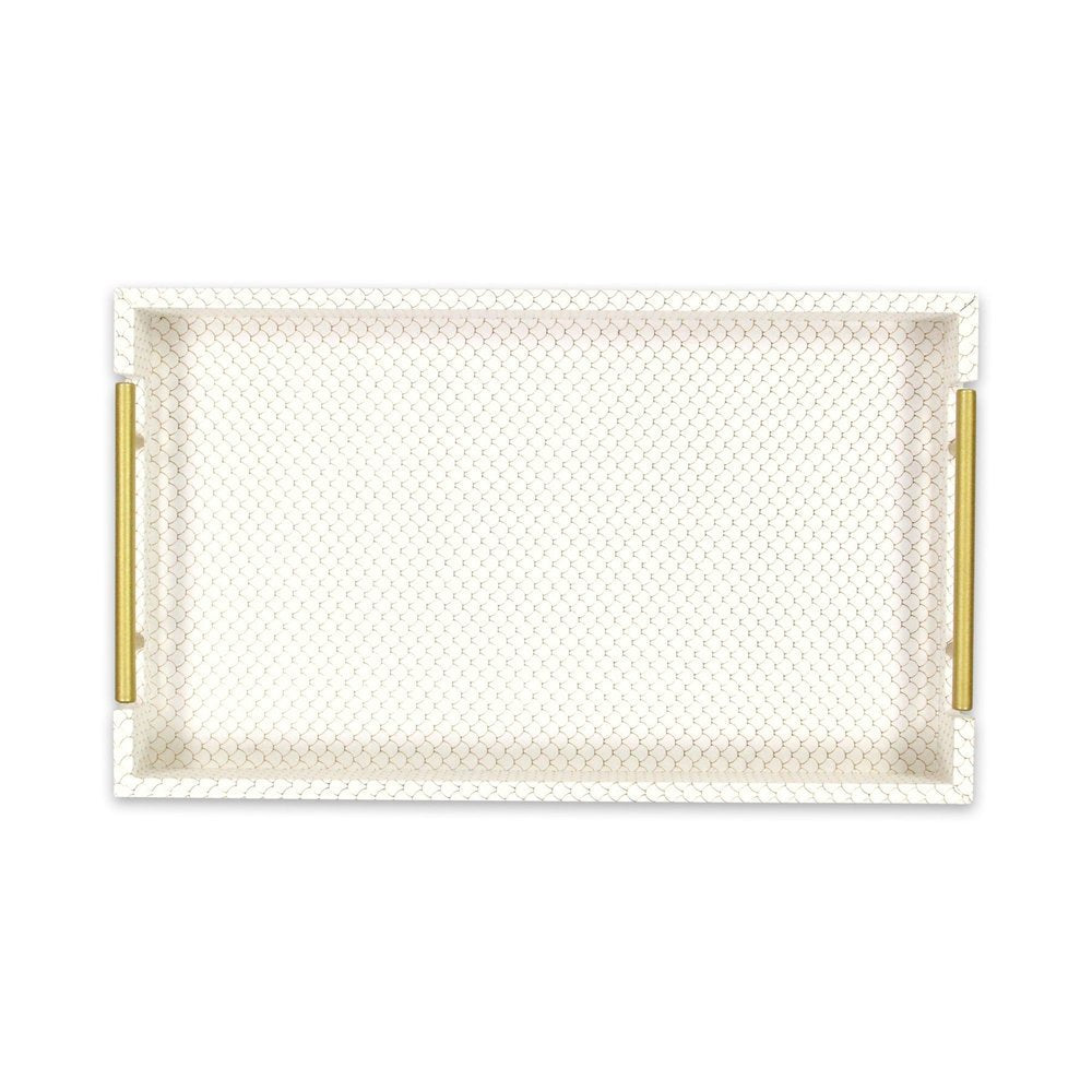 16" Black And Gold Geometric Print Handmade Serving Tray — view 12
