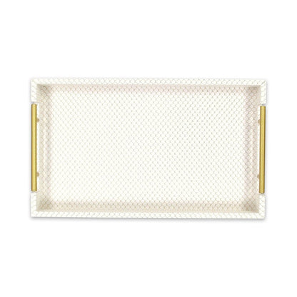 16" Black And Gold Geometric Print Handmade Serving Tray HomeRoots