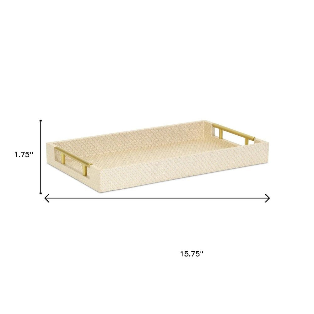 16" Black And Gold Geometric Print Handmade Serving Tray — view 32