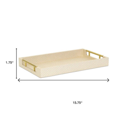 16" Black And Gold Geometric Print Handmade Serving Tray HomeRoots