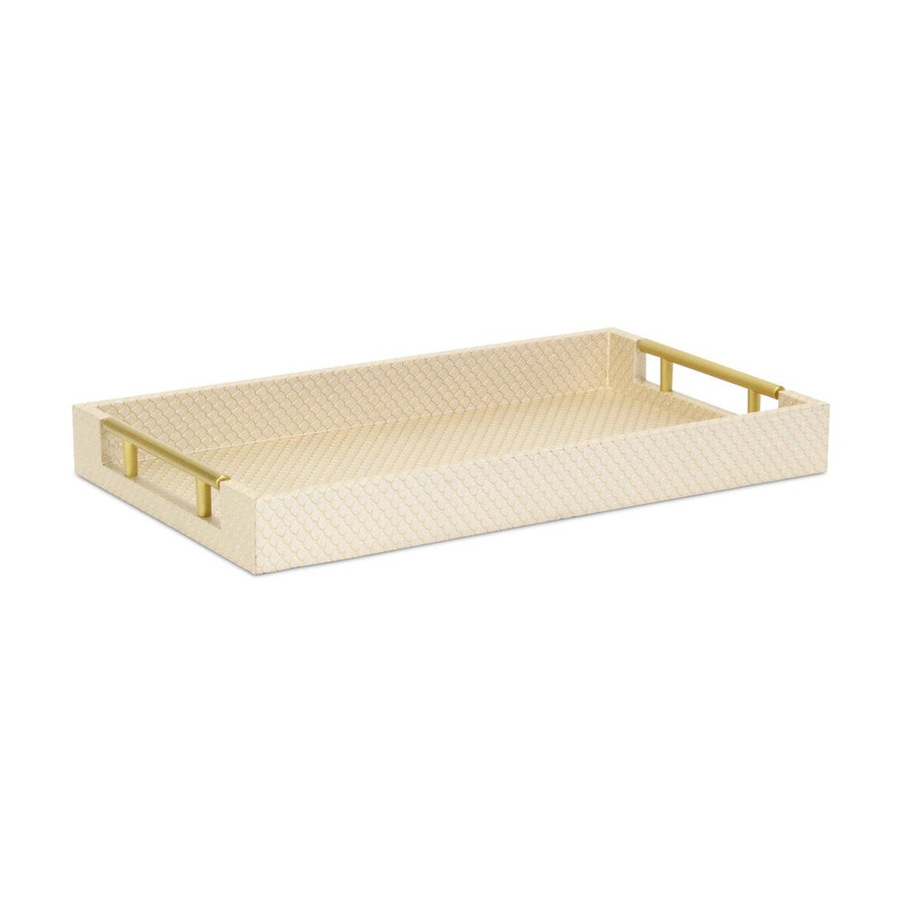 16" Black And Gold Geometric Print Handmade Serving Tray — view 26
