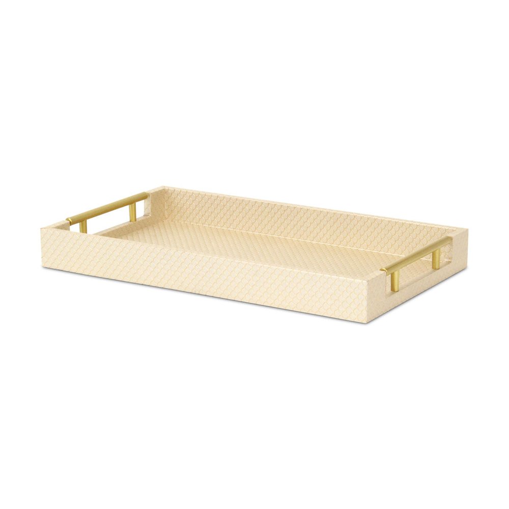 16" Black And Gold Geometric Print Handmade Serving Tray — view 23