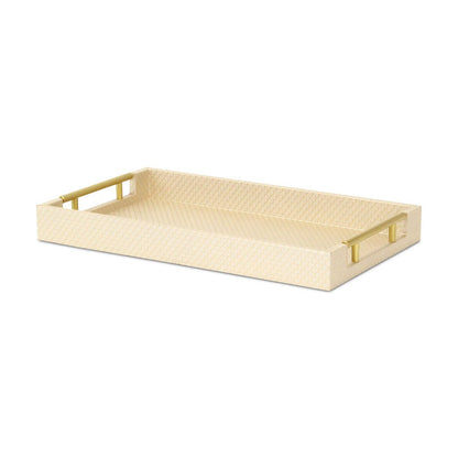 16" Black And Gold Geometric Print Handmade Serving Tray HomeRoots