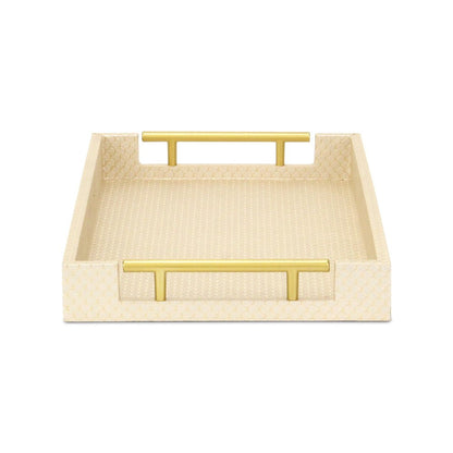 16" Black And Gold Geometric Print Handmade Serving Tray HomeRoots