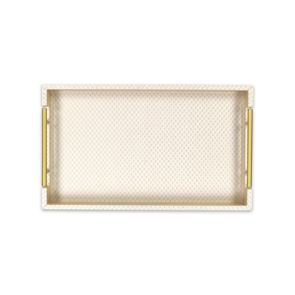 16" Black And Gold Geometric Print Handmade Serving Tray HomeRoots