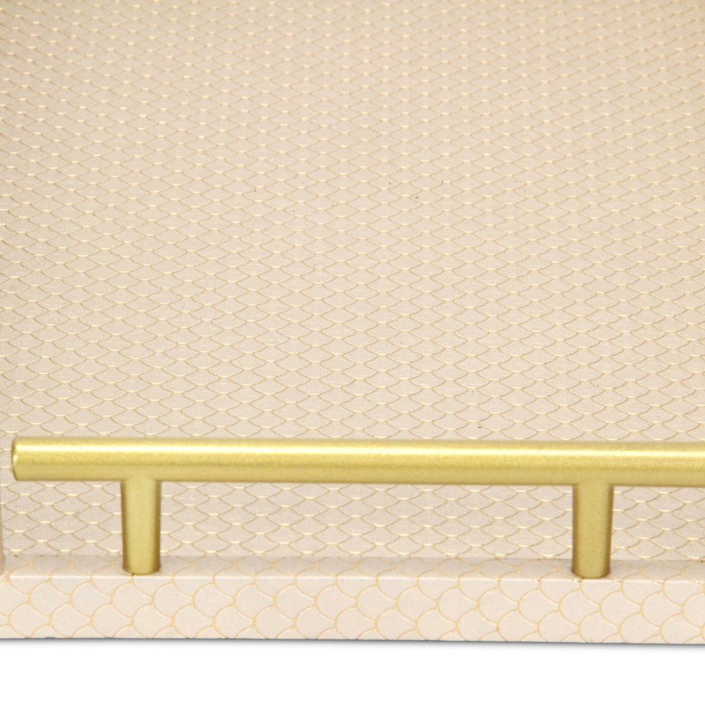 16" Black And Gold Geometric Print Handmade Serving Tray HomeRoots