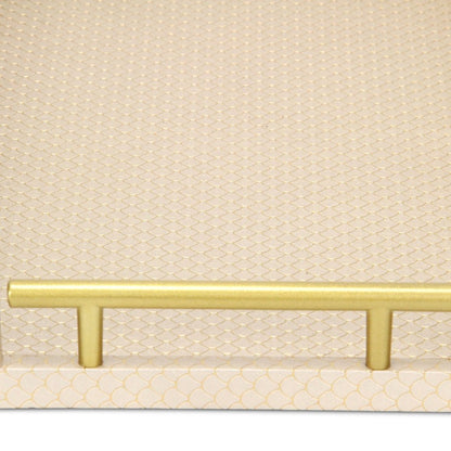 16" Black And Gold Geometric Print Handmade Serving Tray HomeRoots