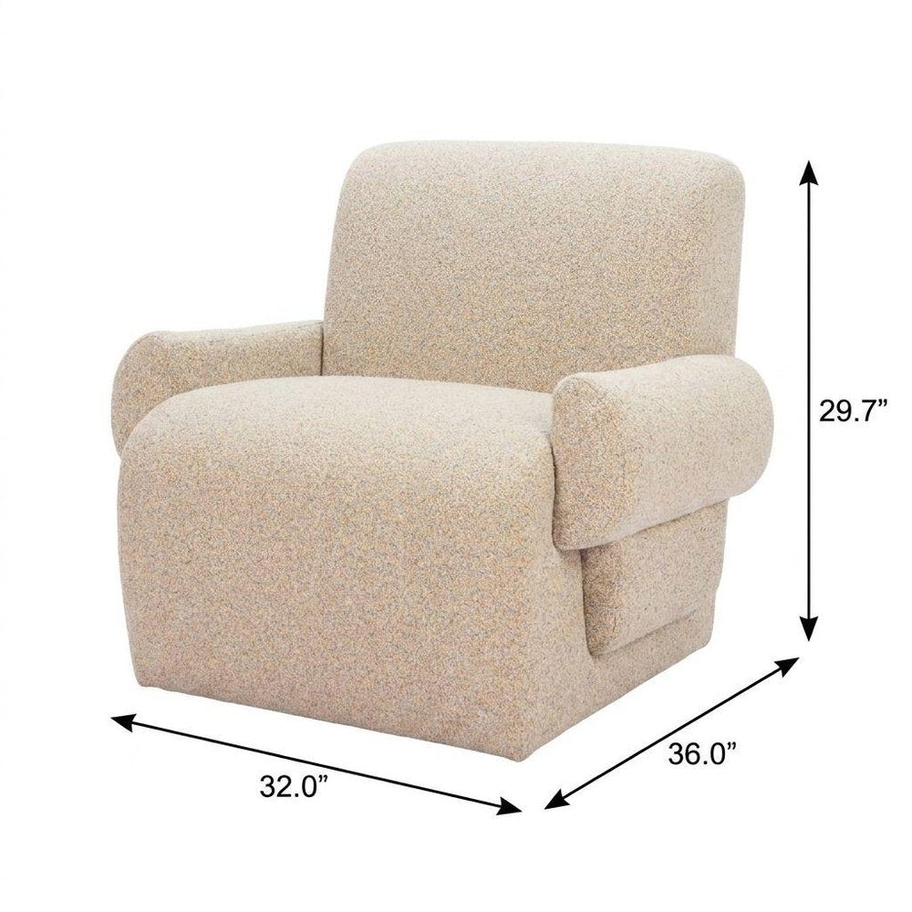 32" Beige Upholstered Arm Chair HomeRoots