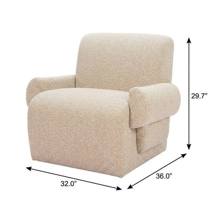 32" Beige Upholstered Arm Chair HomeRoots