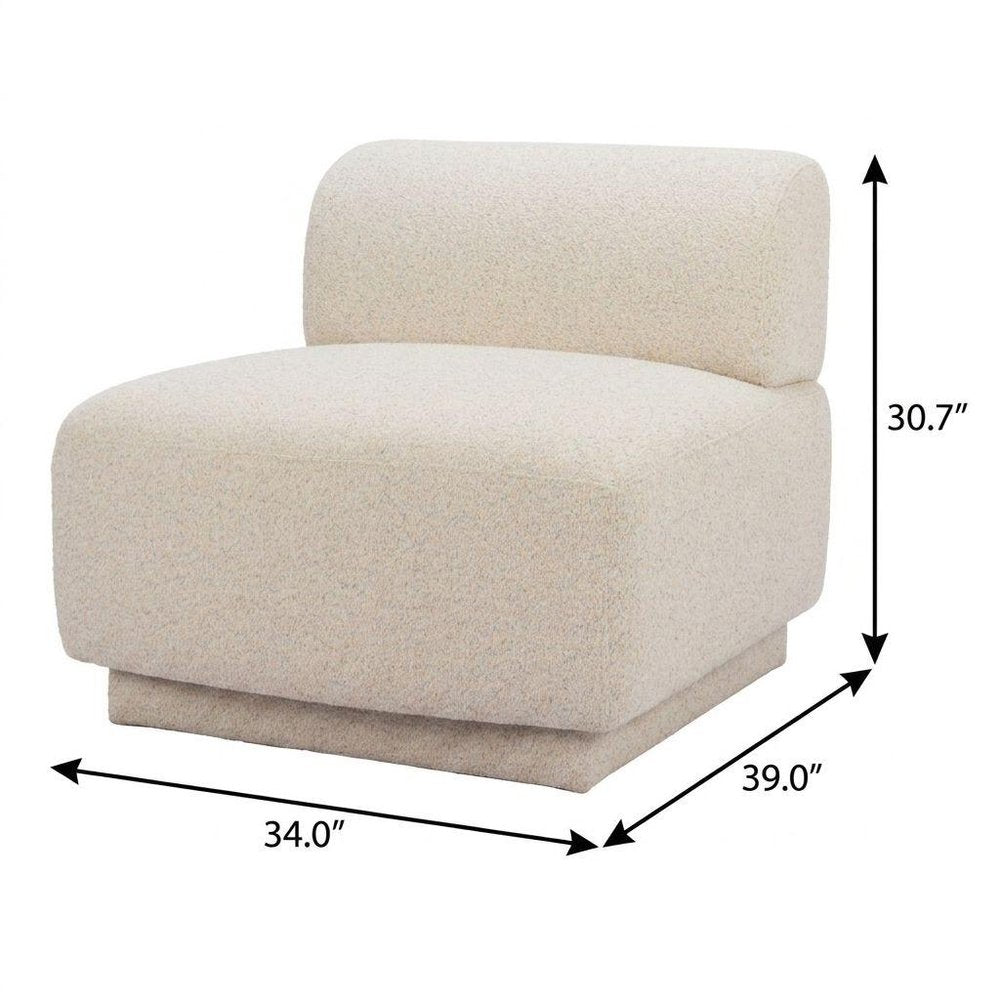 34" Beige Upholstered Side Chair HomeRoots