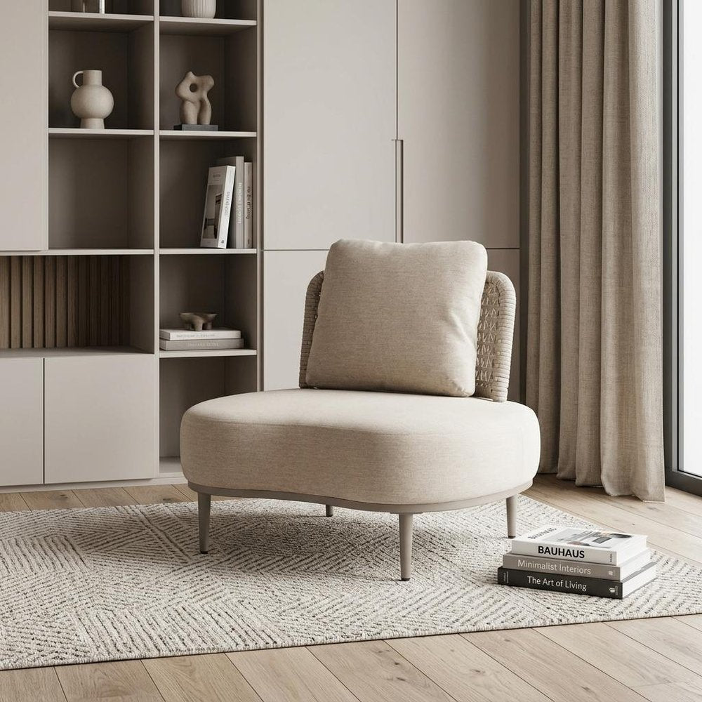 43" Beige Fabric Side Chair HomeRoots