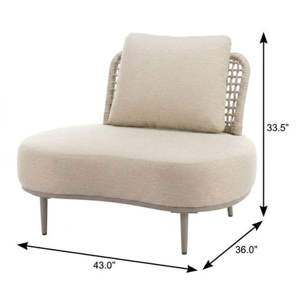 43" Beige Fabric Side Chair HomeRoots