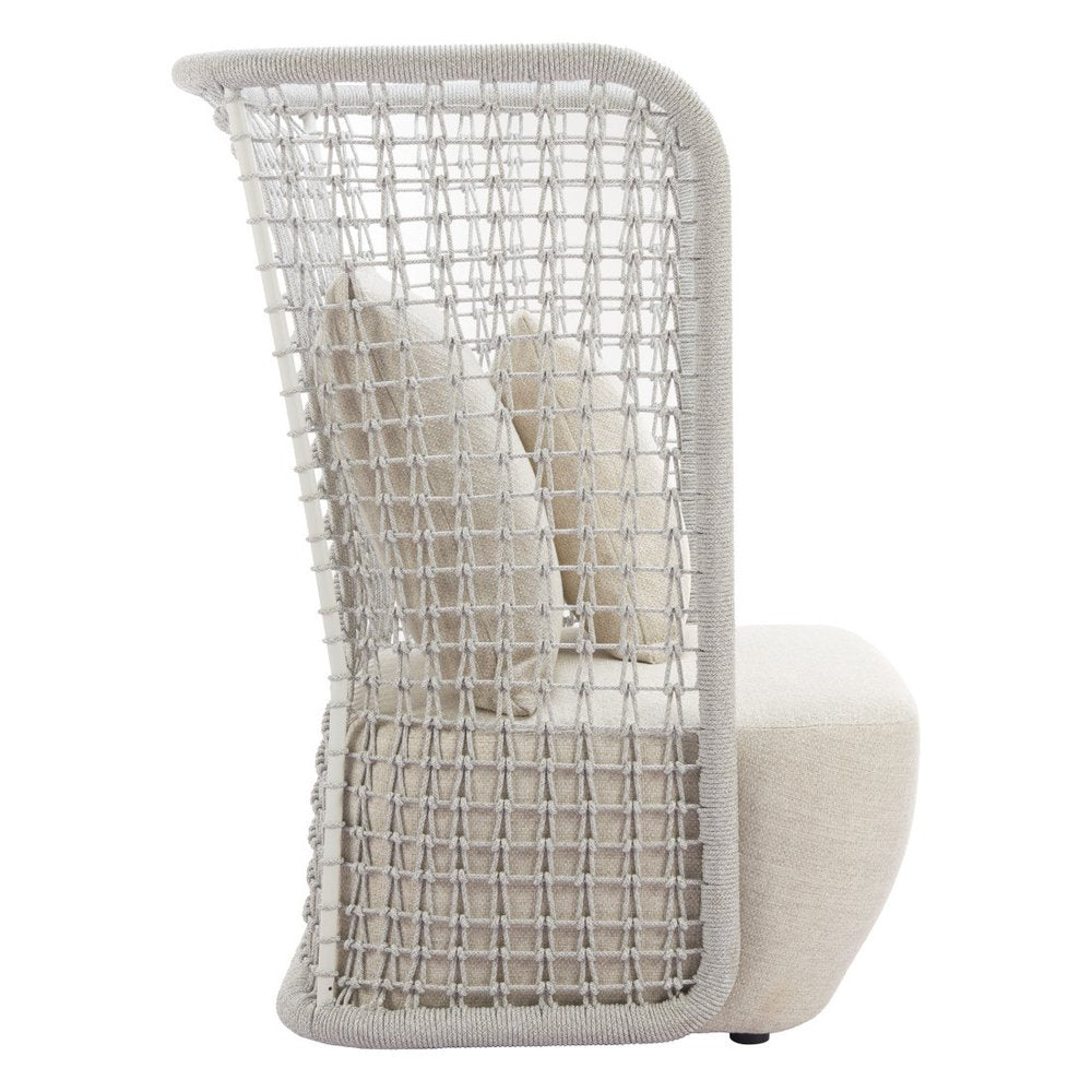 37" Beige and Black Fabric Side Chair HomeRoots