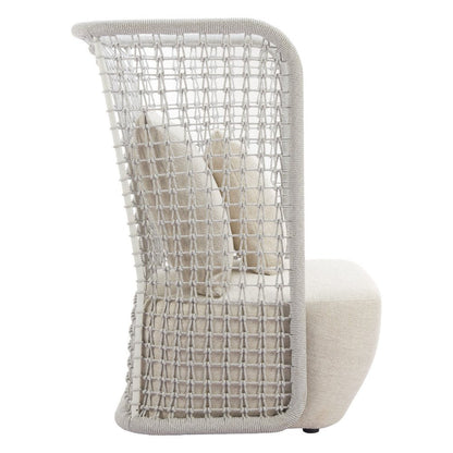 37" Beige and Black Fabric Side Chair HomeRoots