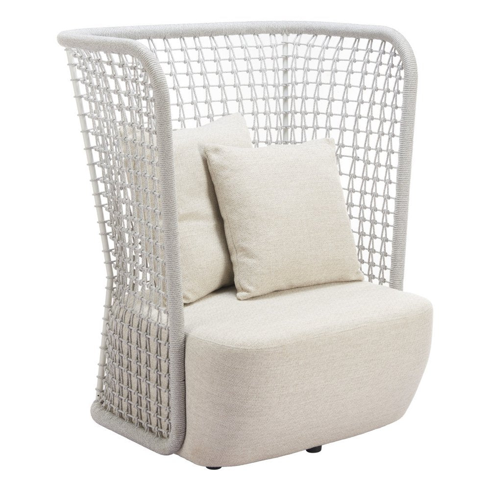 37" Beige and Black Fabric Side Chair HomeRoots