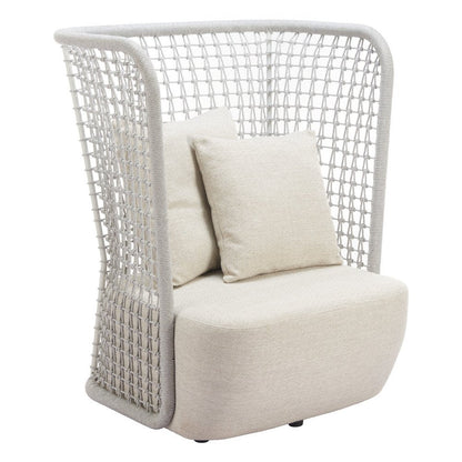 37" Beige and Black Fabric Side Chair HomeRoots