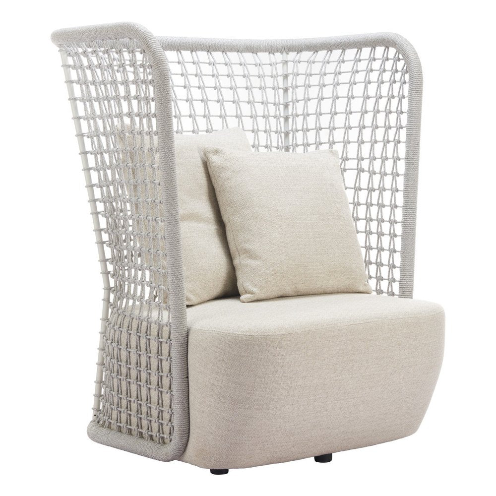 37" Beige and Black Fabric Side Chair HomeRoots