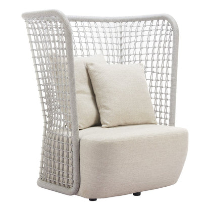37" Beige and Black Fabric Side Chair HomeRoots