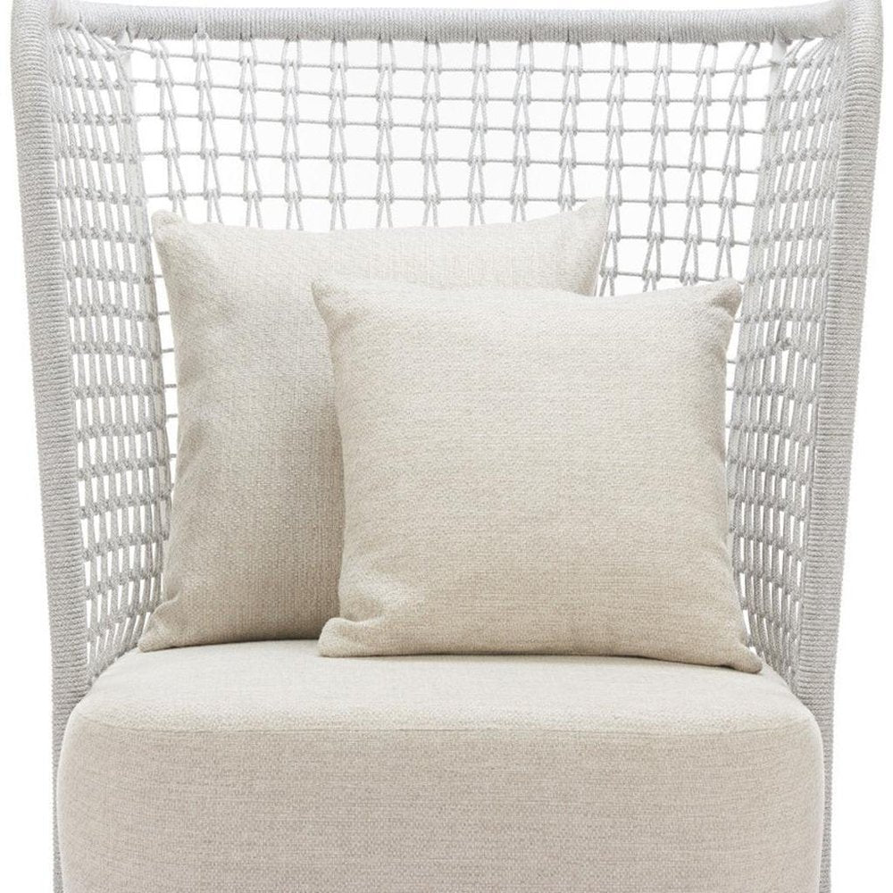 37" Beige and Black Fabric Side Chair HomeRoots