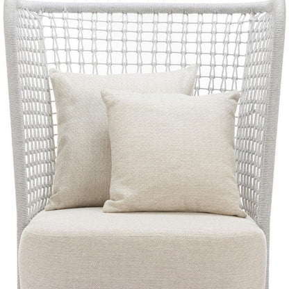 37" Beige and Black Fabric Side Chair HomeRoots