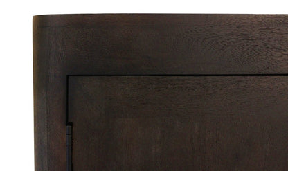80" Dark Brown Distressed Solid Wood Sideboard Soft Close with Four Doors HomeRoots