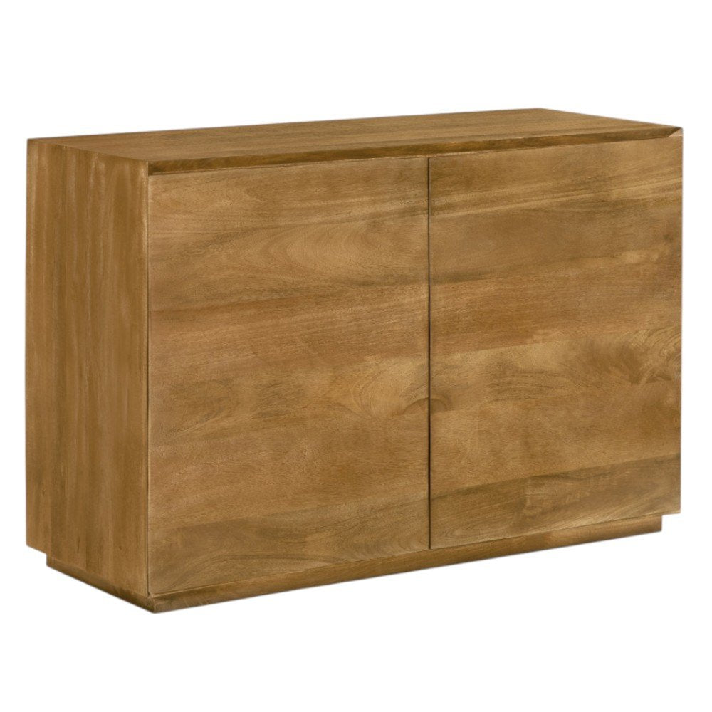 48" Tan Solid Wood Sideboard With Two Doors HomeRoots